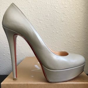 Christian Louboutin Bianca 140 Classic Almond-toe Platform Pumps Beige 37.5